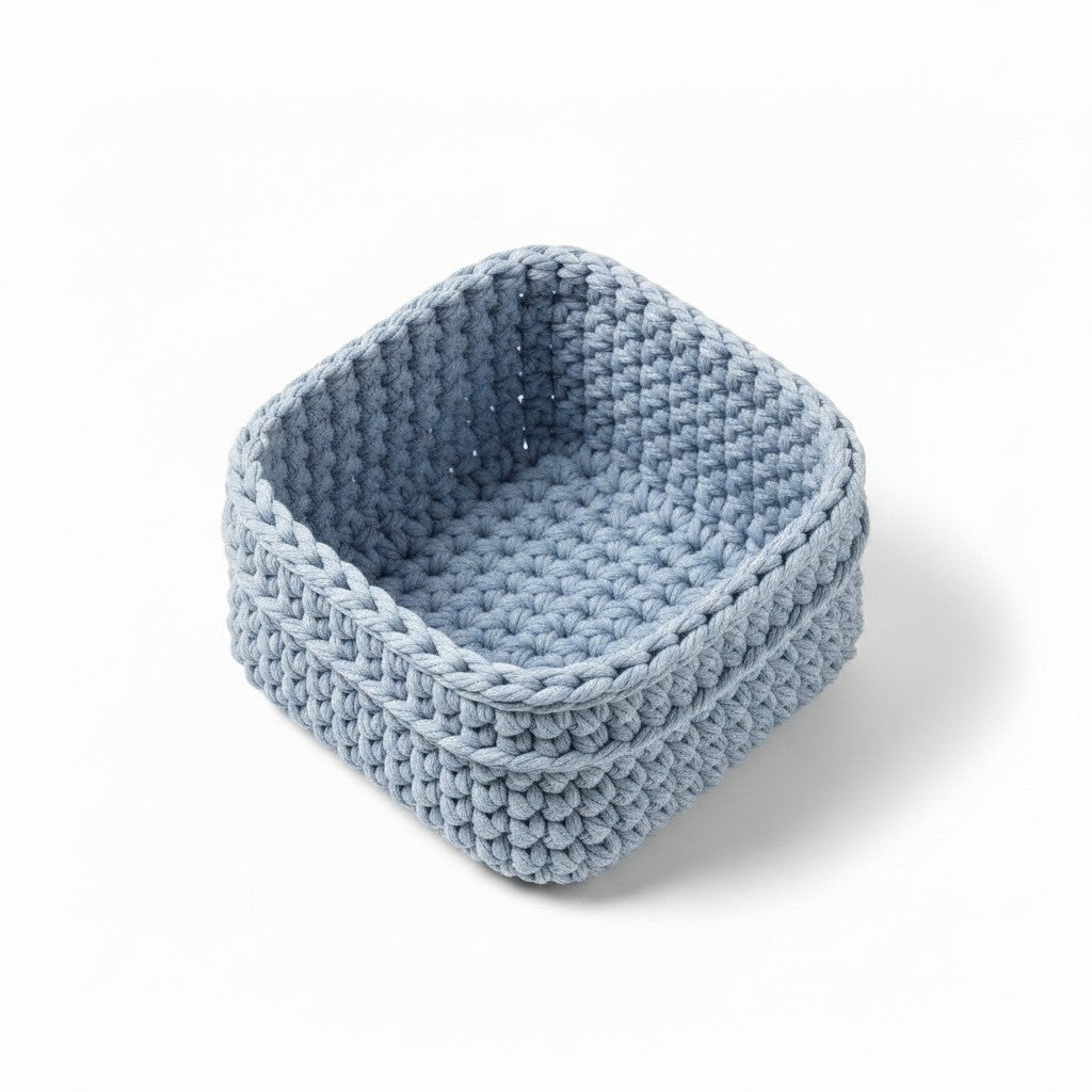 Crochet Basket Blue