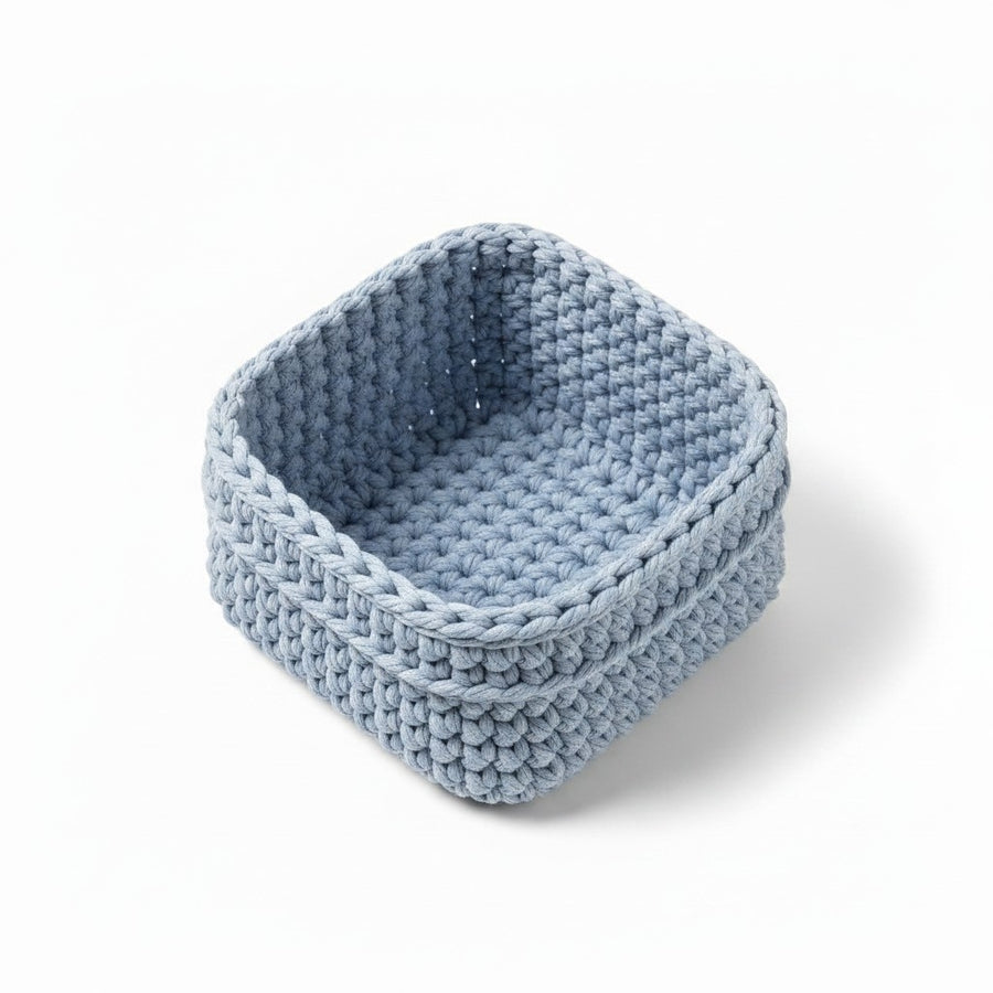 Crochet Basket Blue