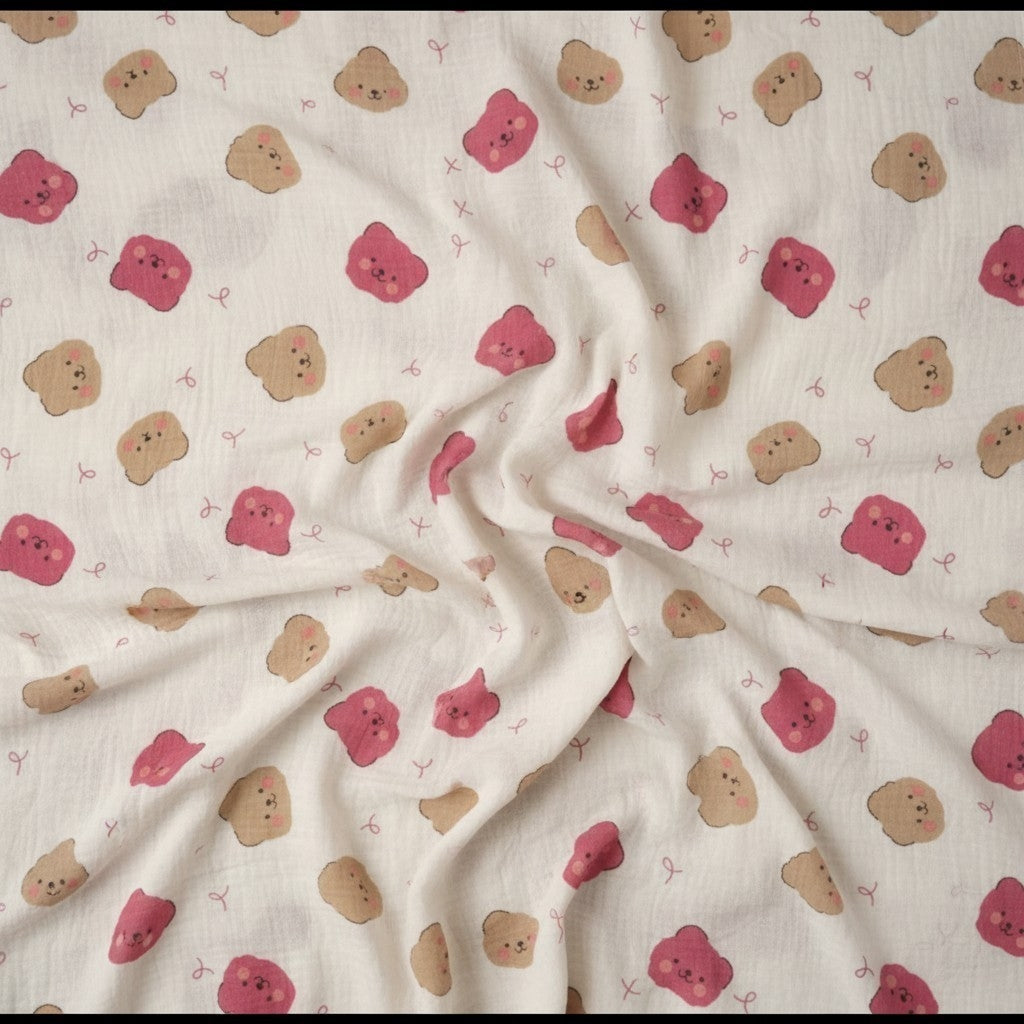 Muslin Swaddle 2 Layered - Colorful Bear (90 x 70 cm)