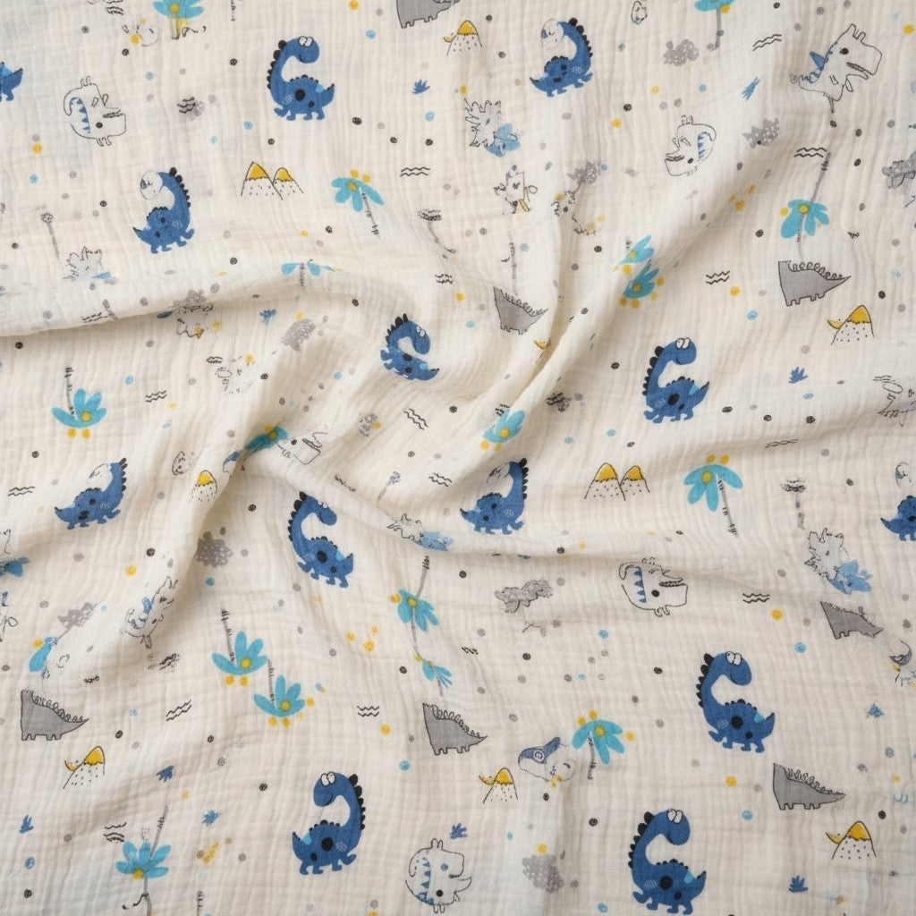 Muslin Swaddle 2 Layered - Dinosaur (90 x 70 cm)