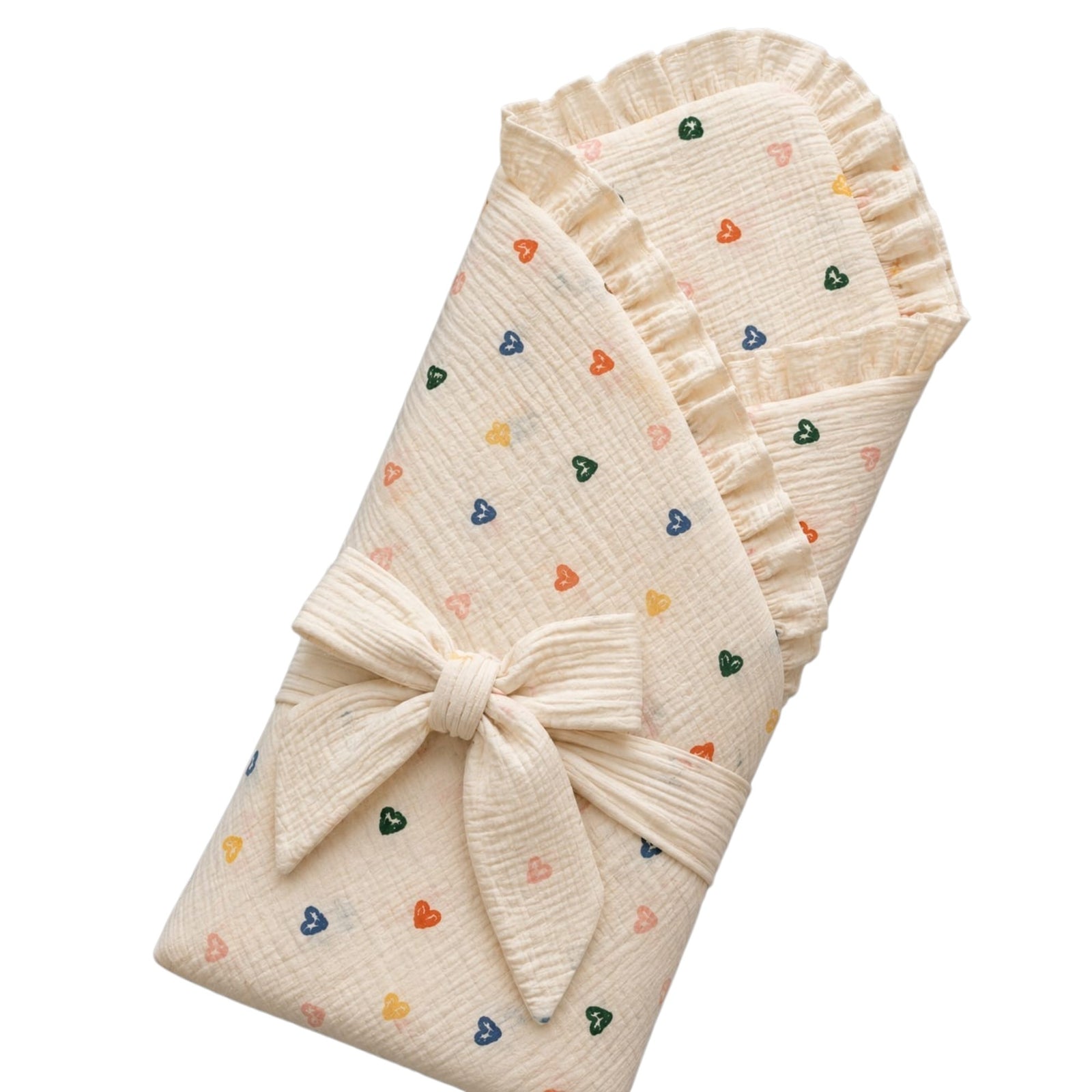 Muslin Cotton Quilted/Non Quilted Blanket - Colorful Heart (95 x 95 cm)