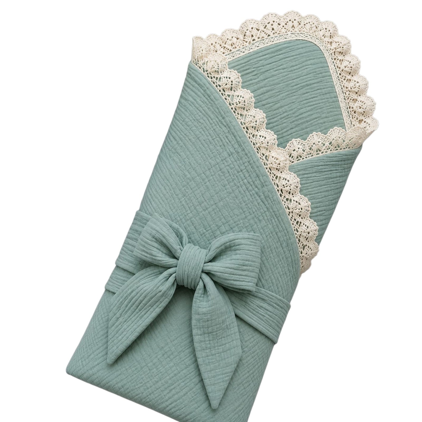 Muslin Cotton Quilted/Non Quilted Blanket - Sage Green (95 x 95 cm)
