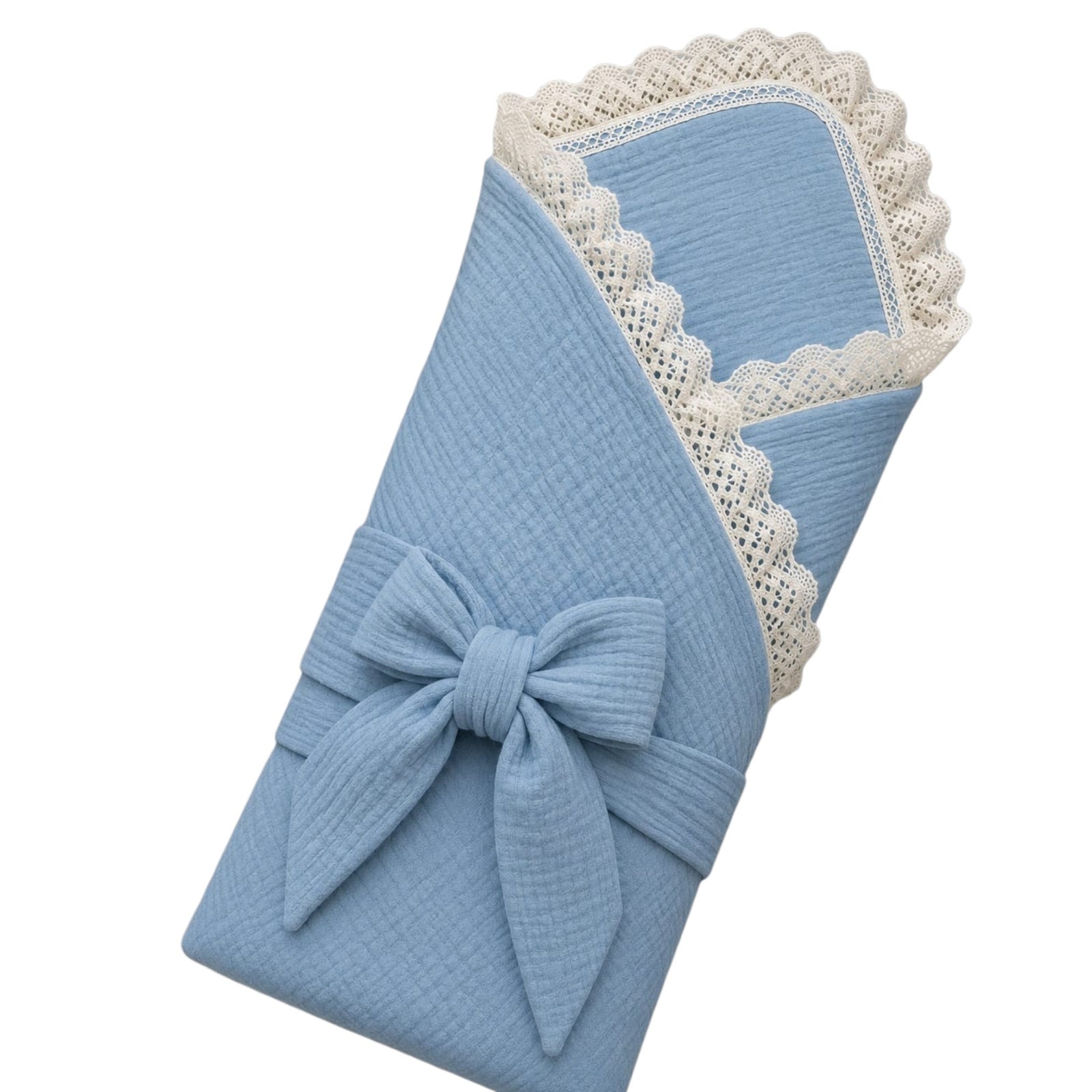 Muslin Cotton Quilted/Non Quilted Blanket - Blue (95 x 95 cm)