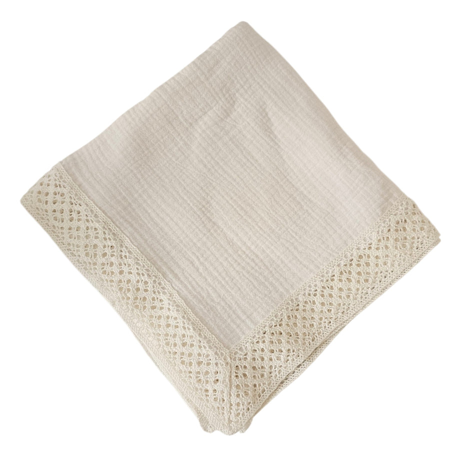 Muslin Cotton Blanket 2 Layered - White (95 x 95 cm)