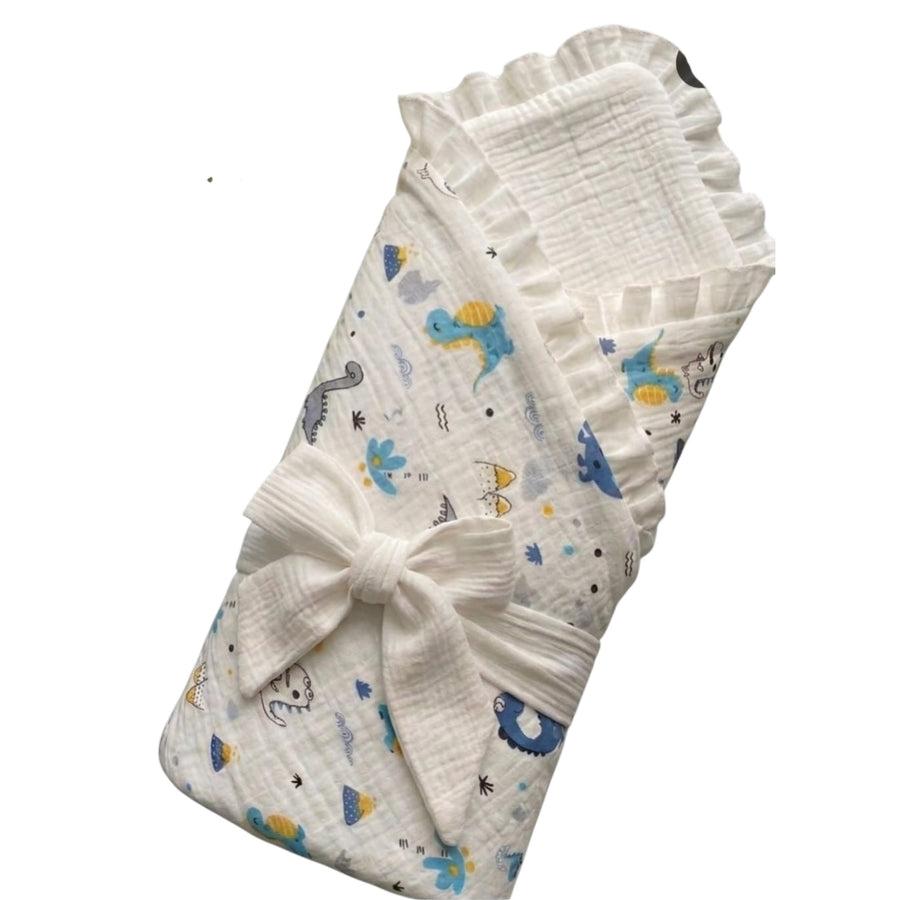 Muslin Cotton Quilted/Non Quilted Blanket - Dinosaur (95 x 95 cm)