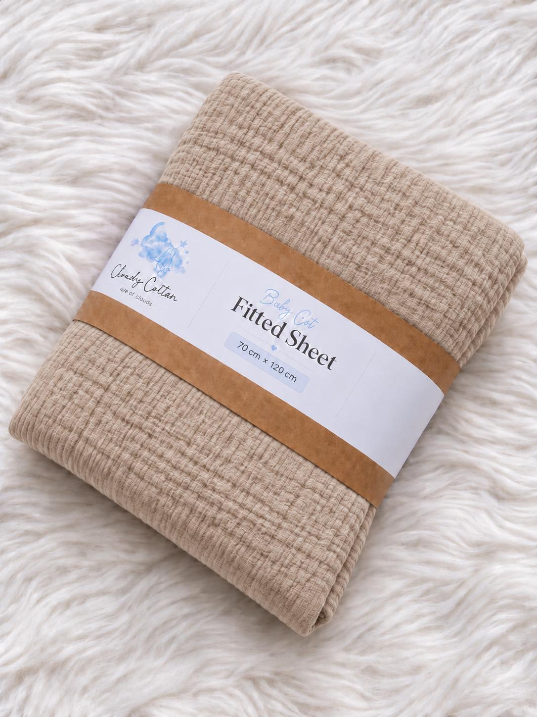 Baby Cot Fitted Sheet | 100% Cotton Muslin | Plain Colors | 60 × 120 cm – Cloudy Cotton