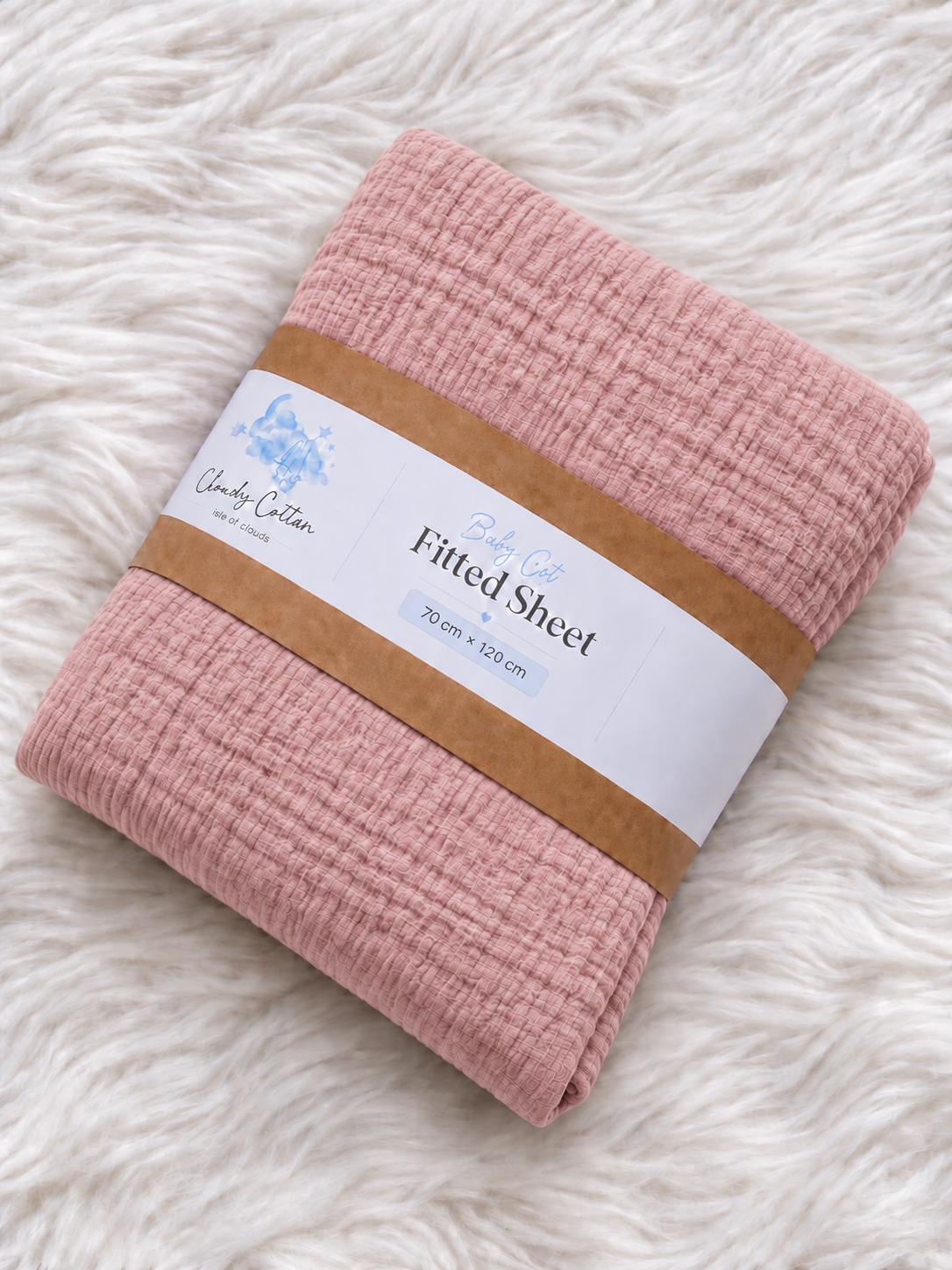 Baby Cot Fitted Sheet | 100% Cotton Muslin | Plain Colors | 60 × 120 cm – Cloudy Cotton